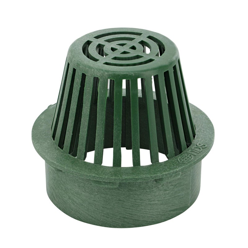 NDS 6 in. Atrium Grate, Connects to 6 in. Spee-DBasin, 6 in. Drain Pipes and Fittings, Green Plastic - Image 1